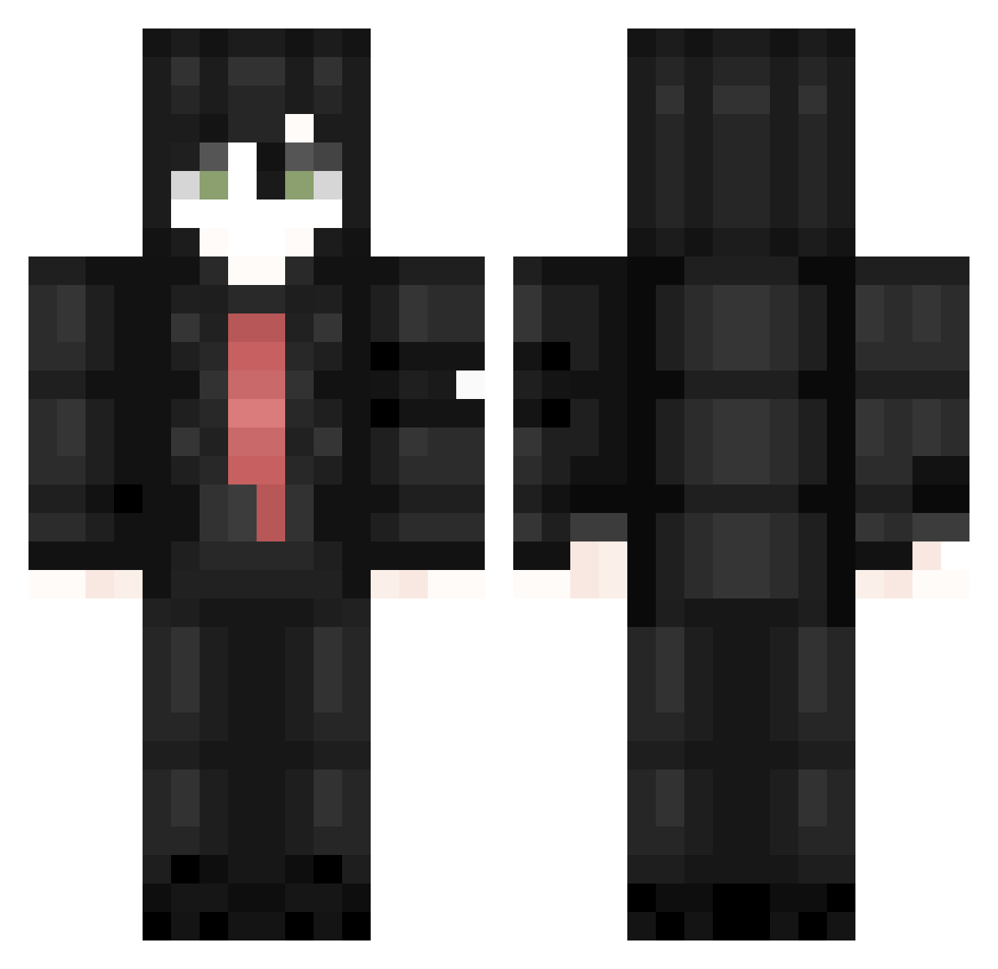 XOMoon Minecraft skin, front and back view