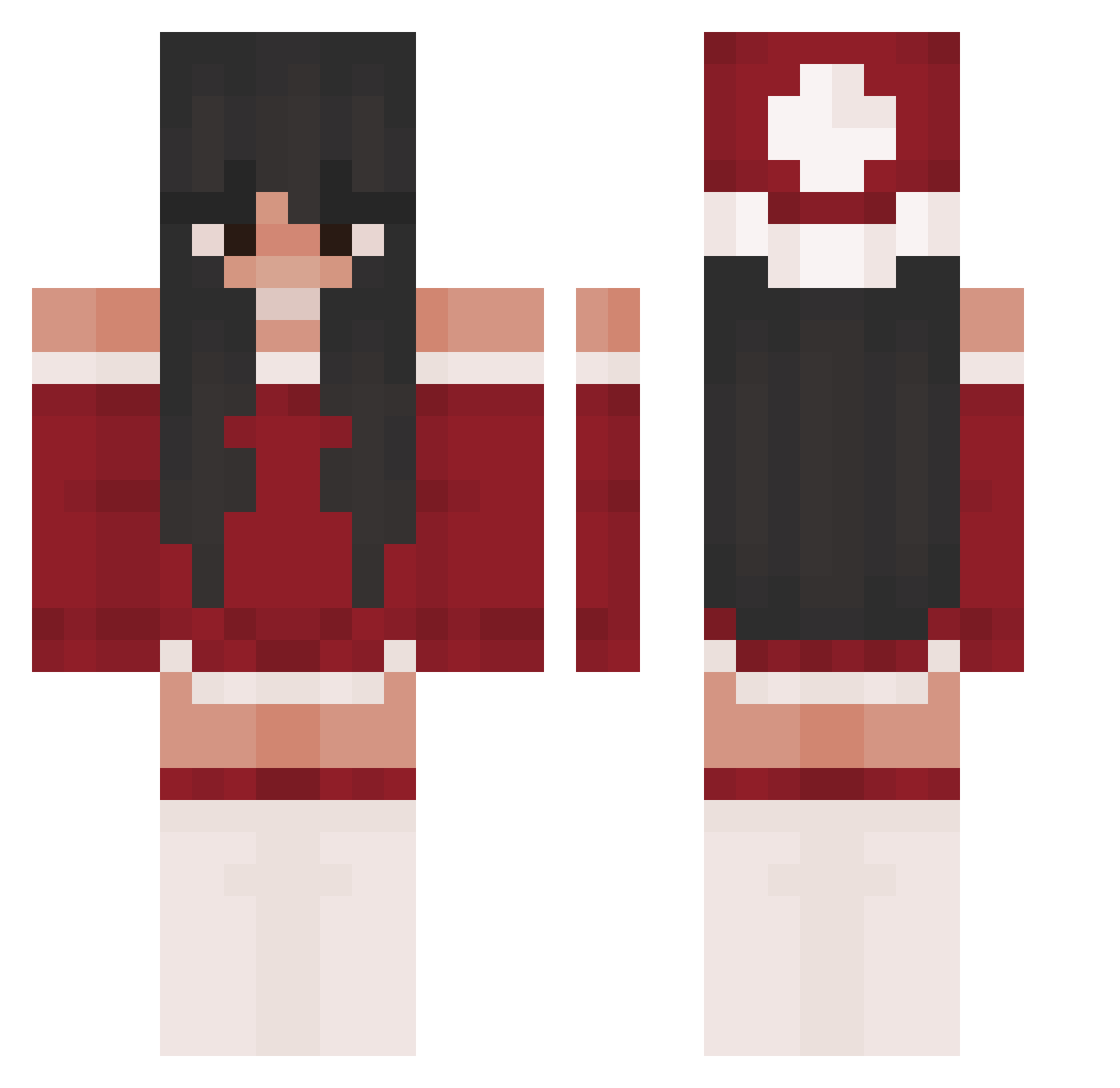 zMoonzinha Minecraft skin, front and back view