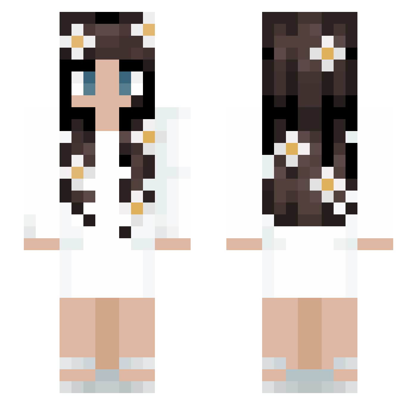 xBELENx Minecraft skin, front and back view