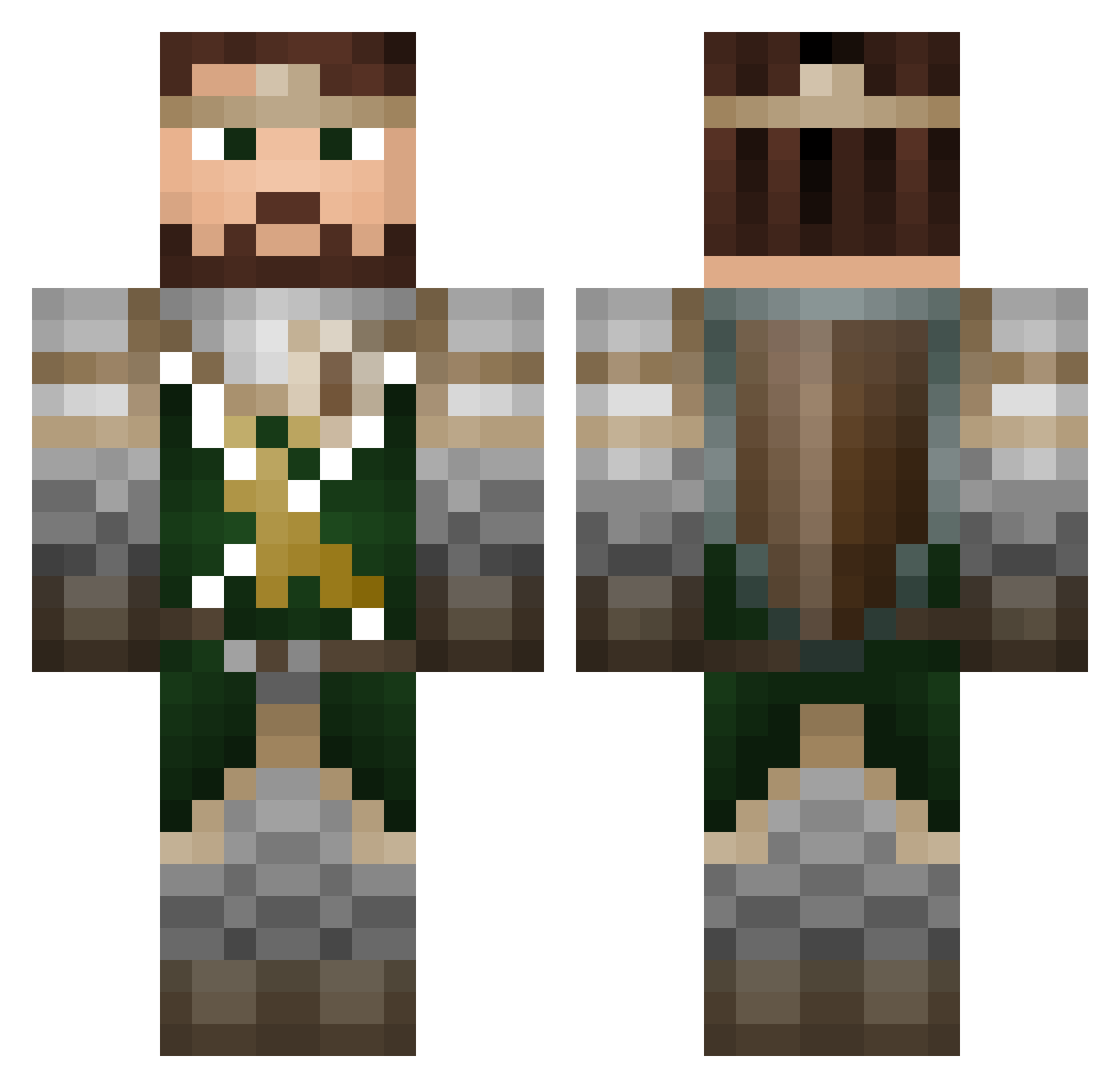 Waveforms Minecraft skin, front and back view