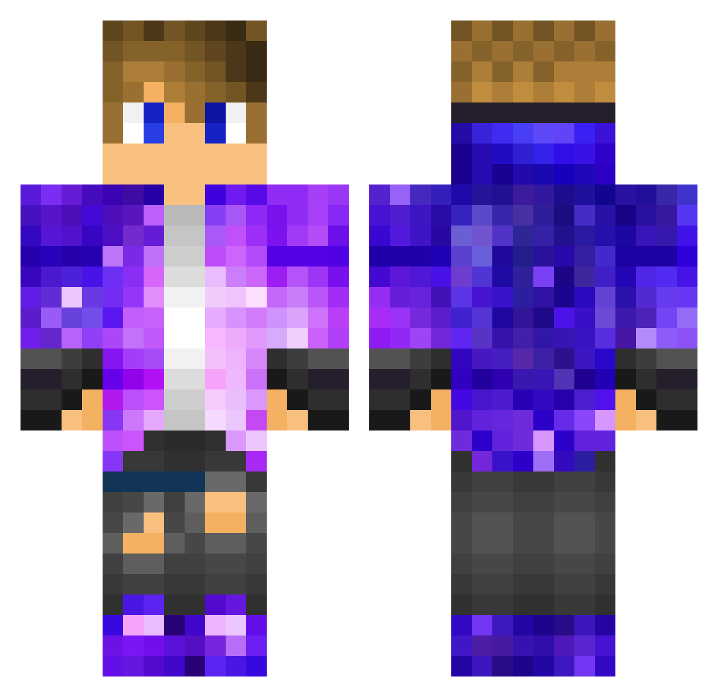 X_TyFighter Minecraft skin, front and back view
