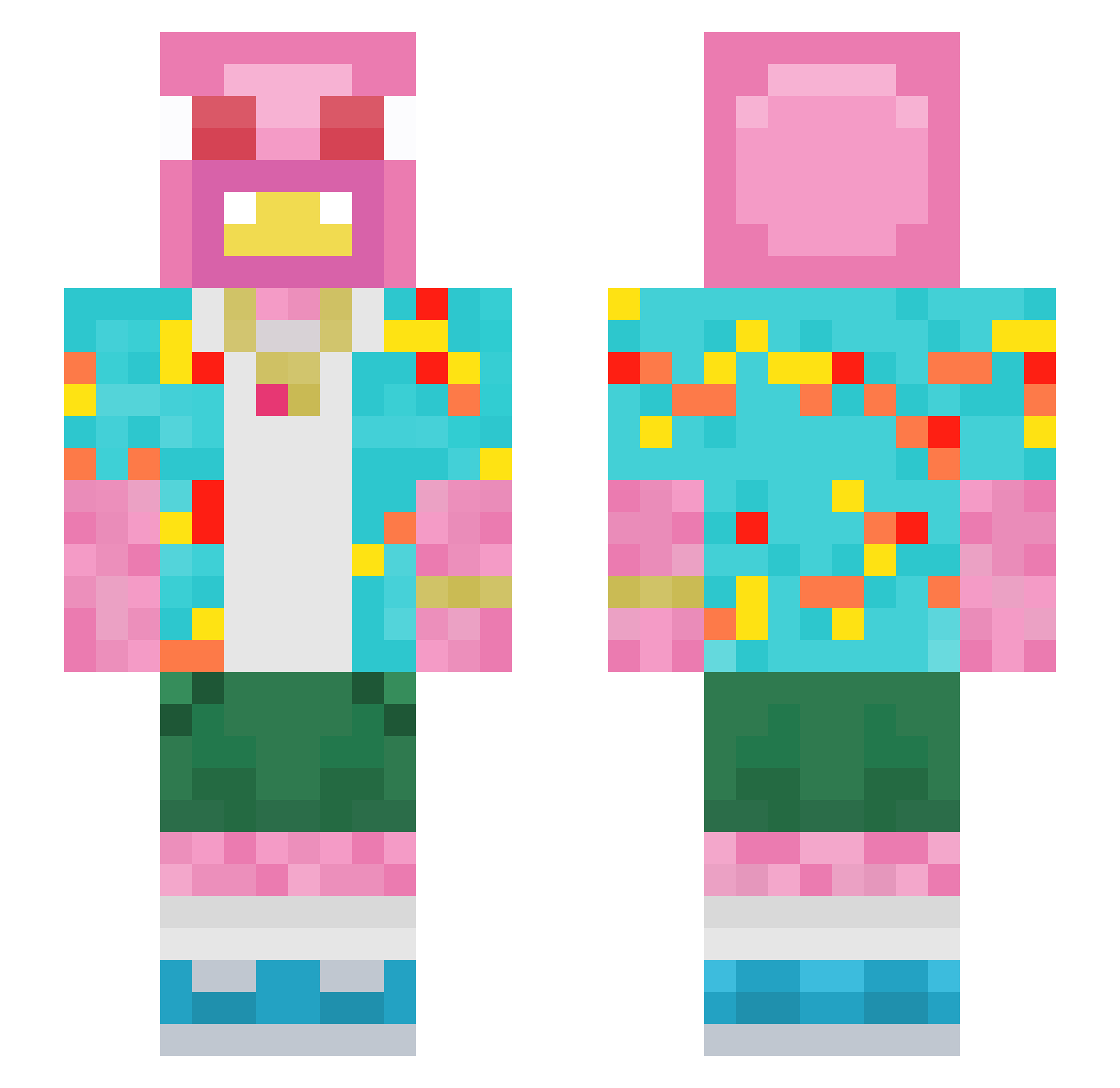 Franky0cean Minecraft skin, front and back view