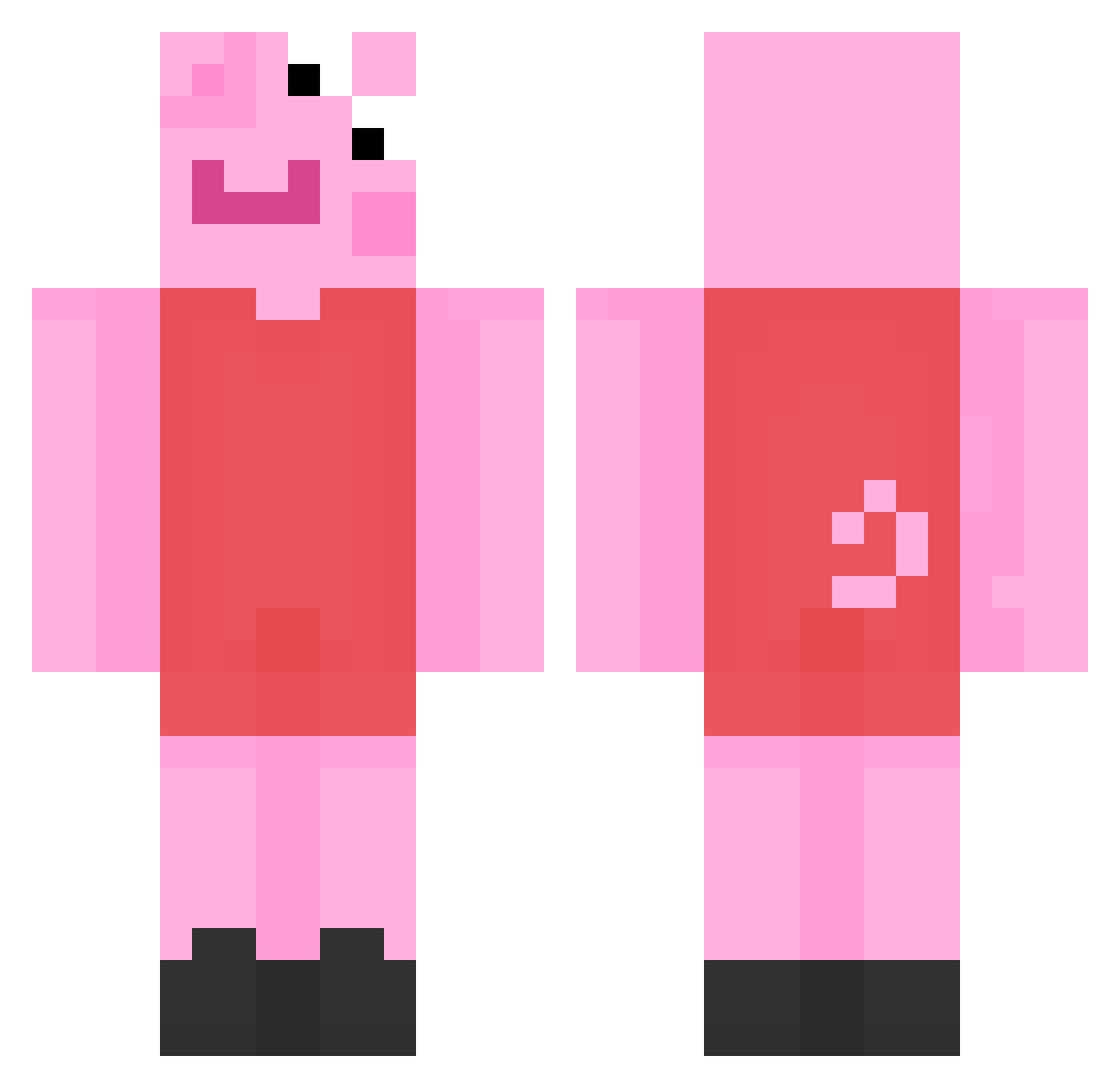 Timossska Minecraft skin, front and back view