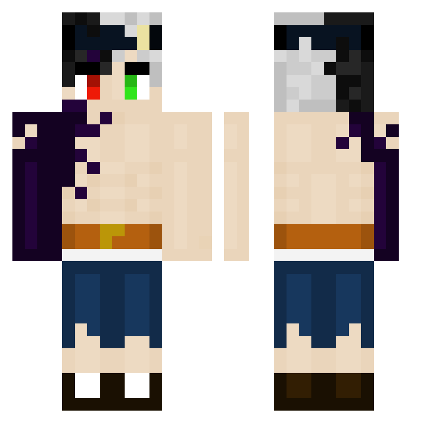 catfish729 Minecraft skin, front and back view
