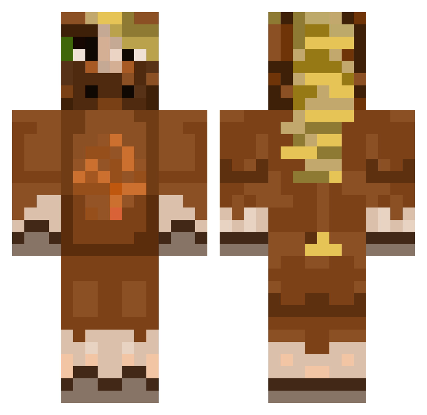Stallions Minecraft skin, front and back view