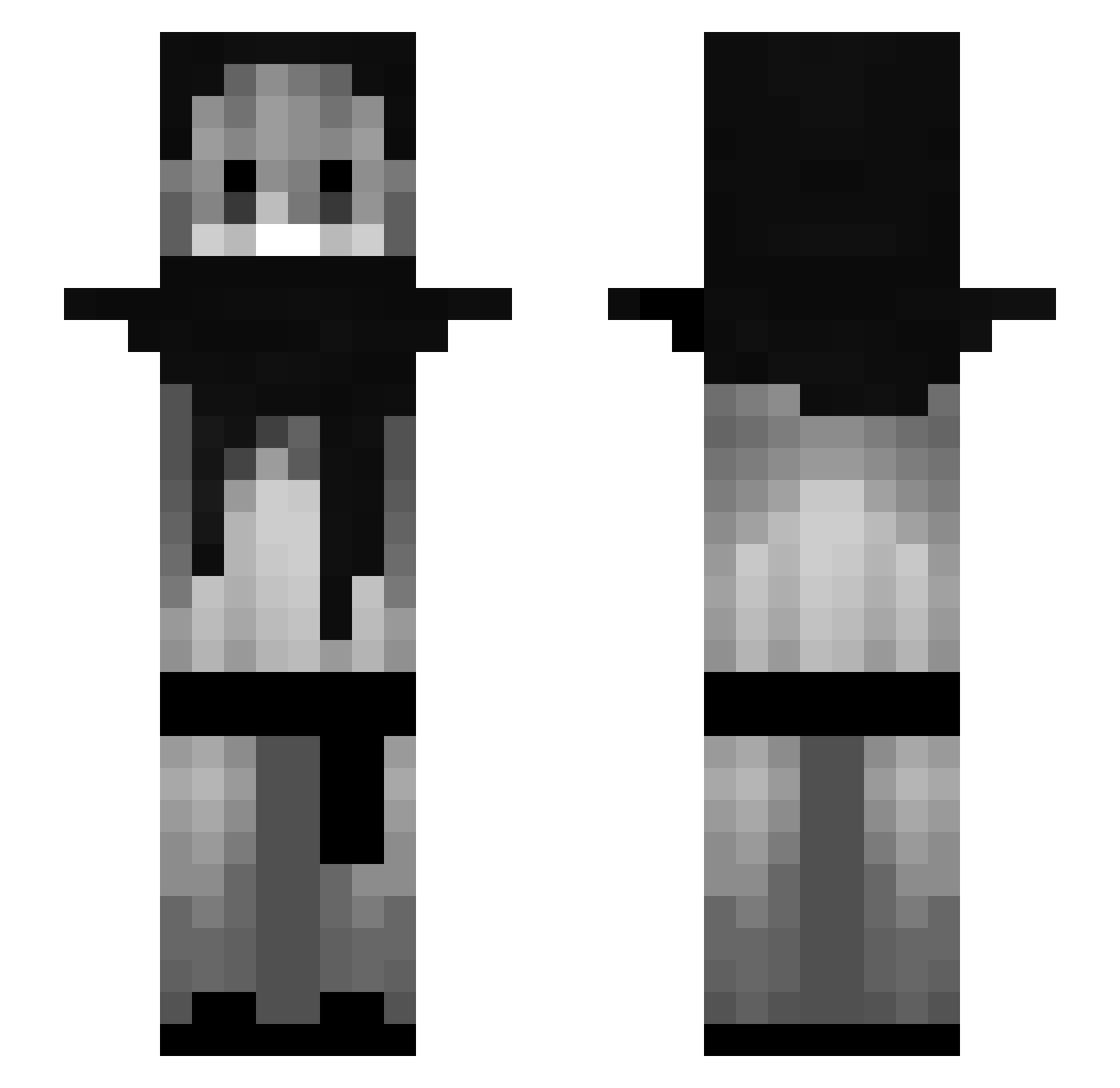 7eph Minecraft skin, front and back view