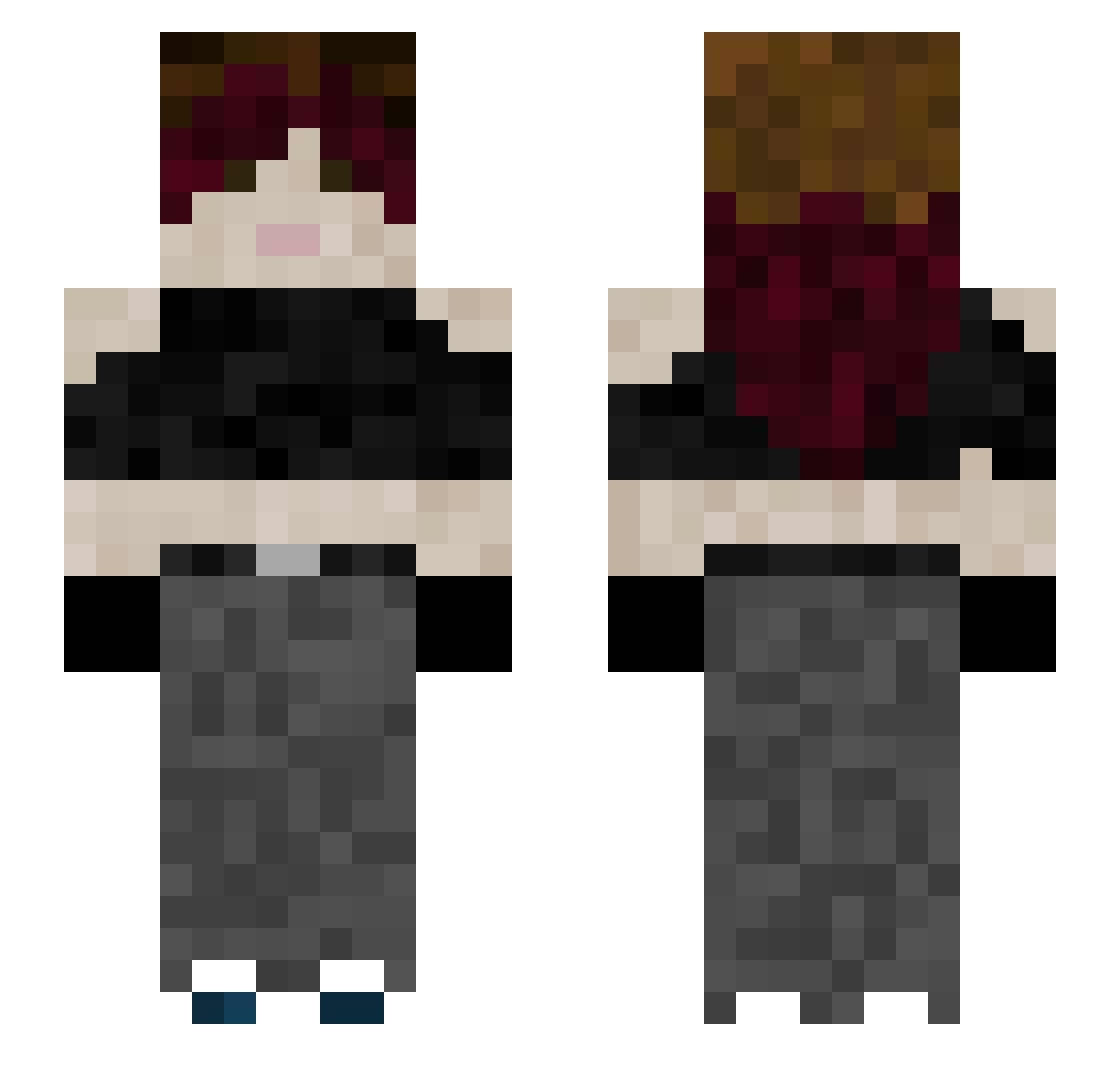 voidwalkerxr Minecraft skin, front and back view