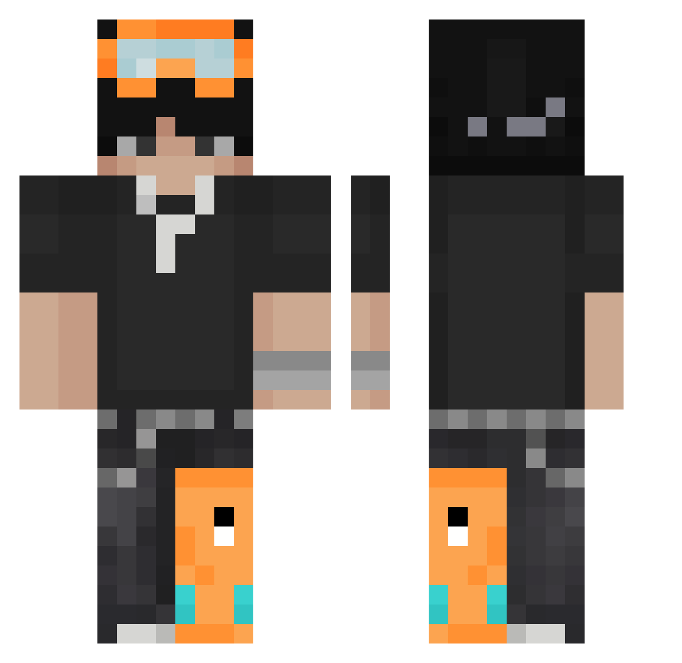 Ziomix22 Minecraft skin, front and back view