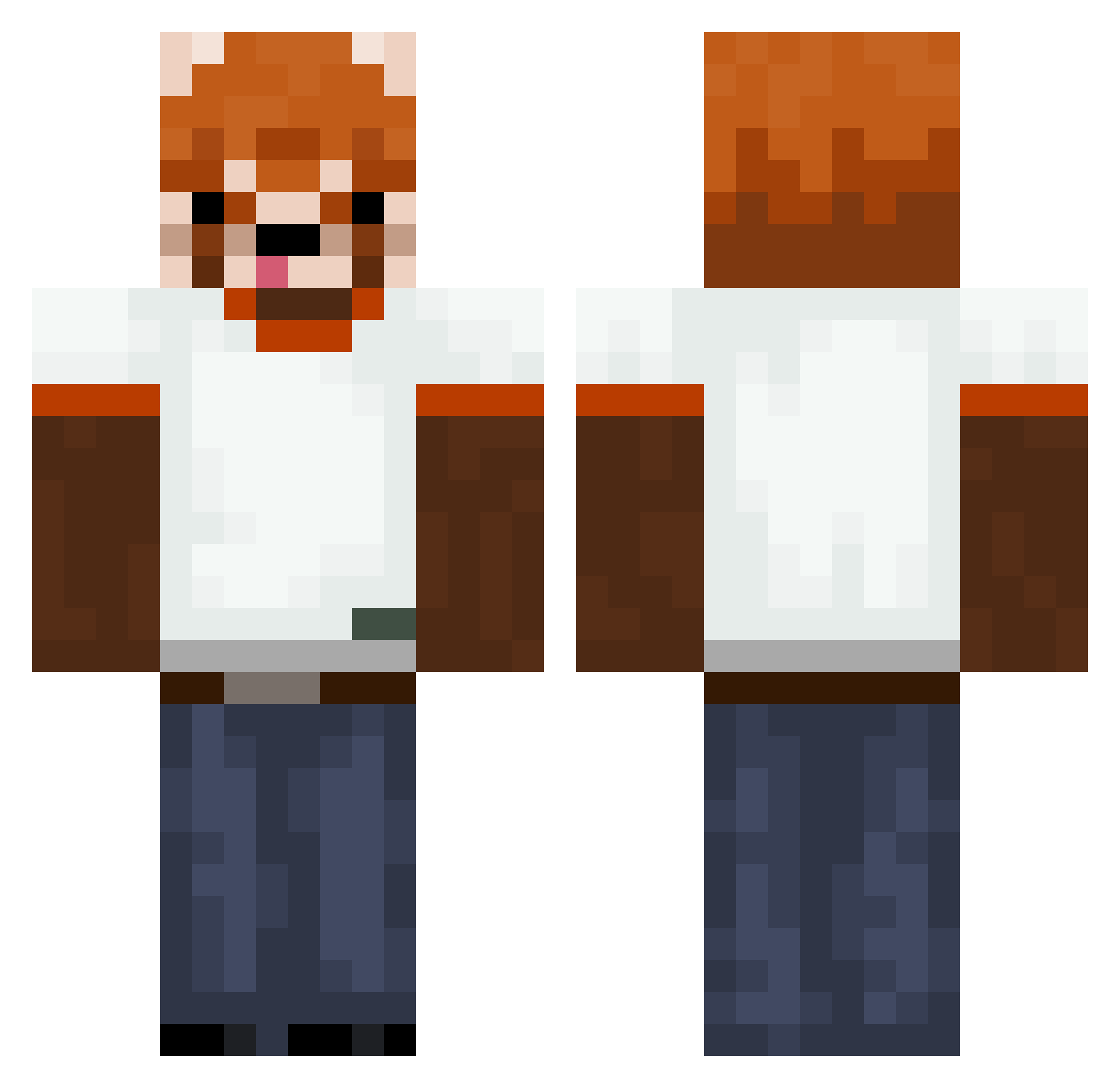 zazika Minecraft skin, front and back view