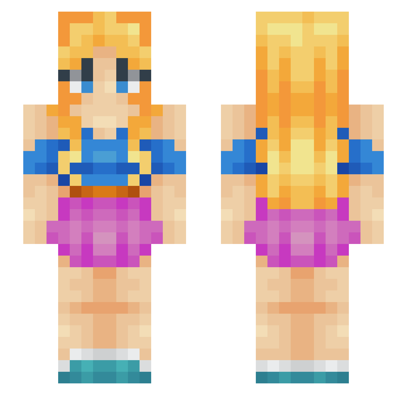 HaleyIsAnEgg Minecraft skin, front and back view