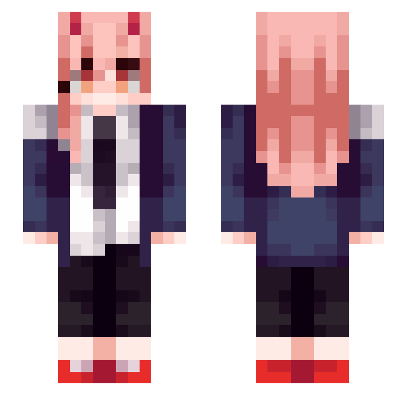 C03R4 Minecraft skin, front and back view