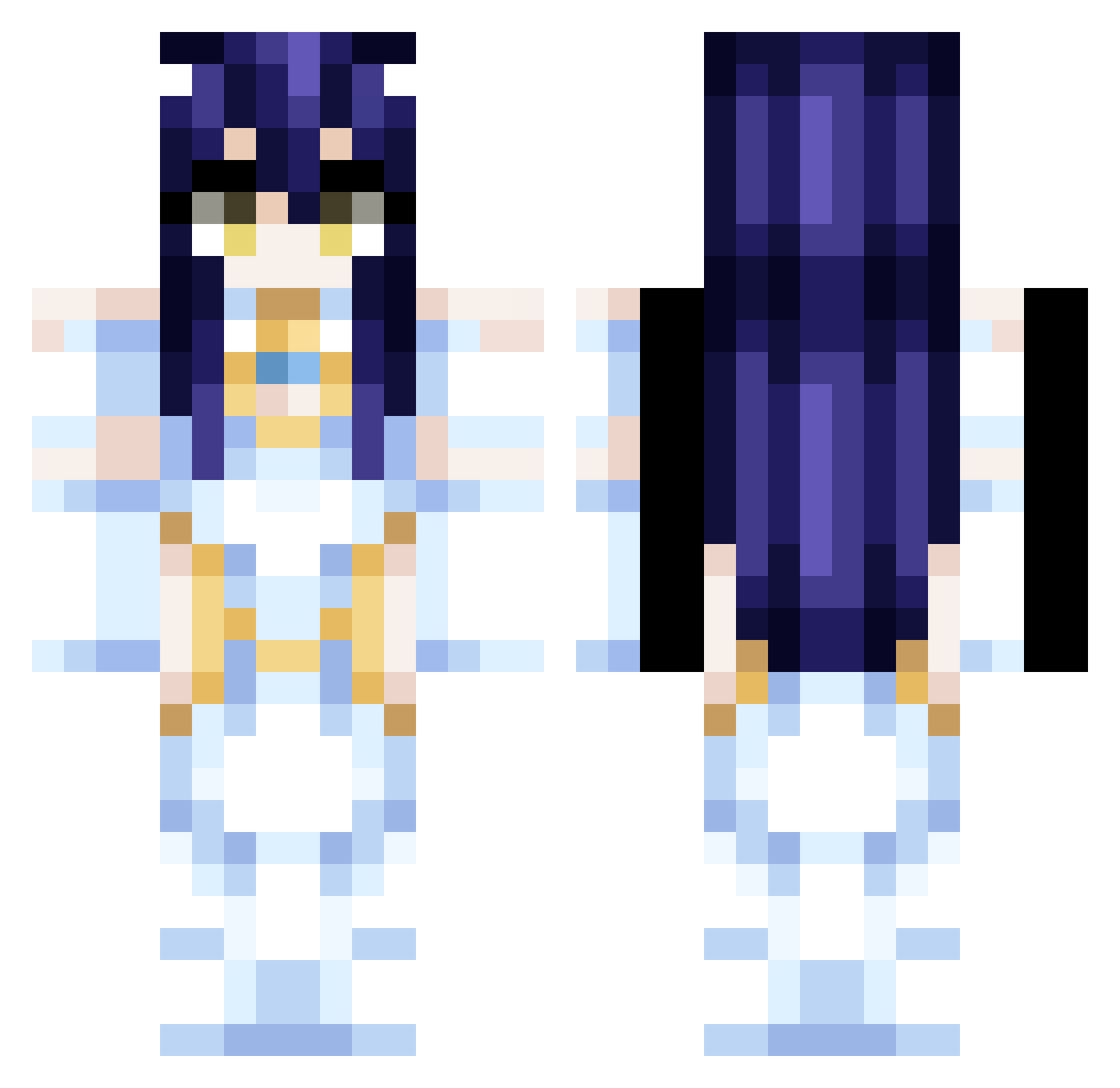 arunayx Minecraft skin, front and back view