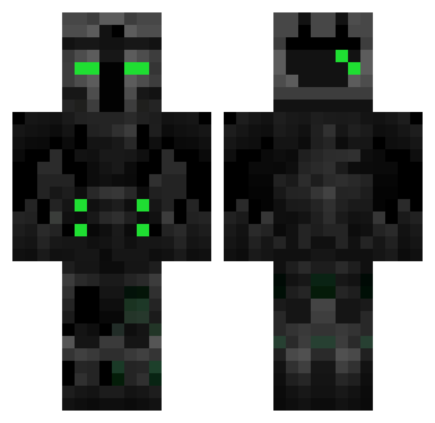 alpores Minecraft skin, front and back view