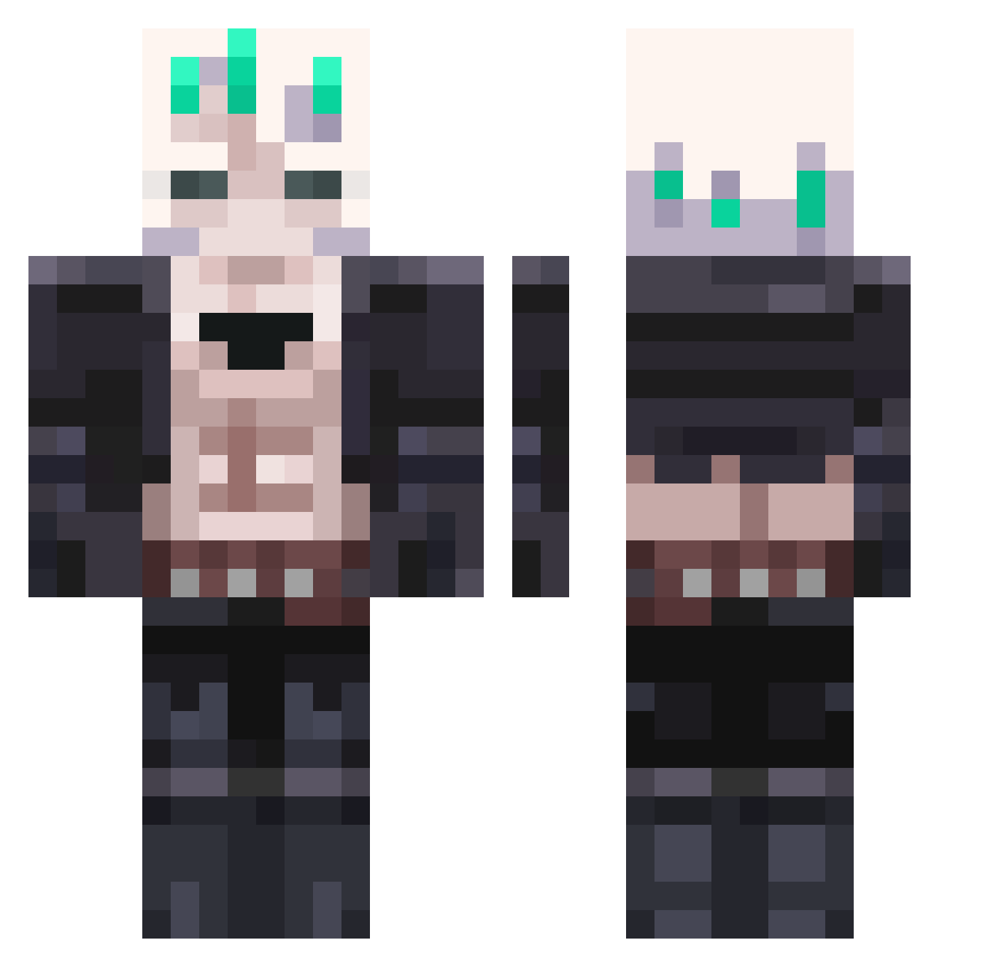 Cohvir Minecraft skin, front and back view