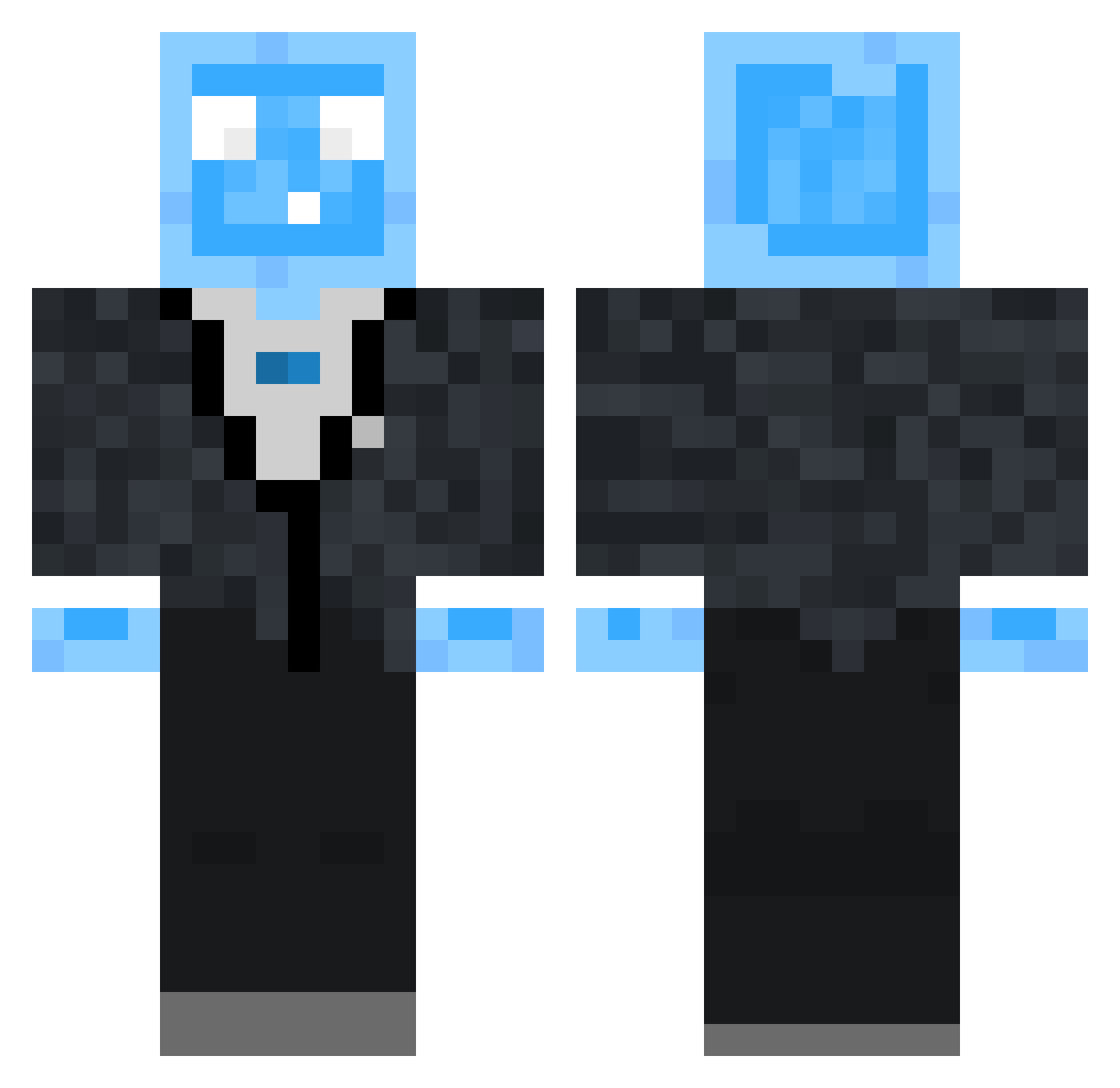 Phire12355 Minecraft skin, front and back view