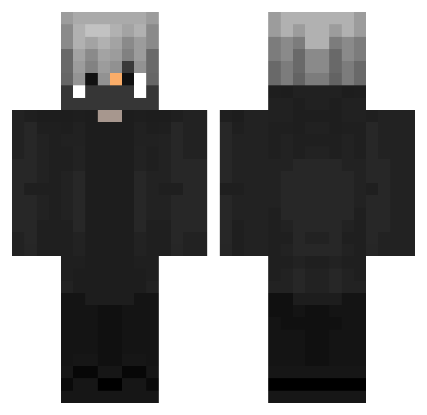 Z3NO Minecraft skin, front and back view
