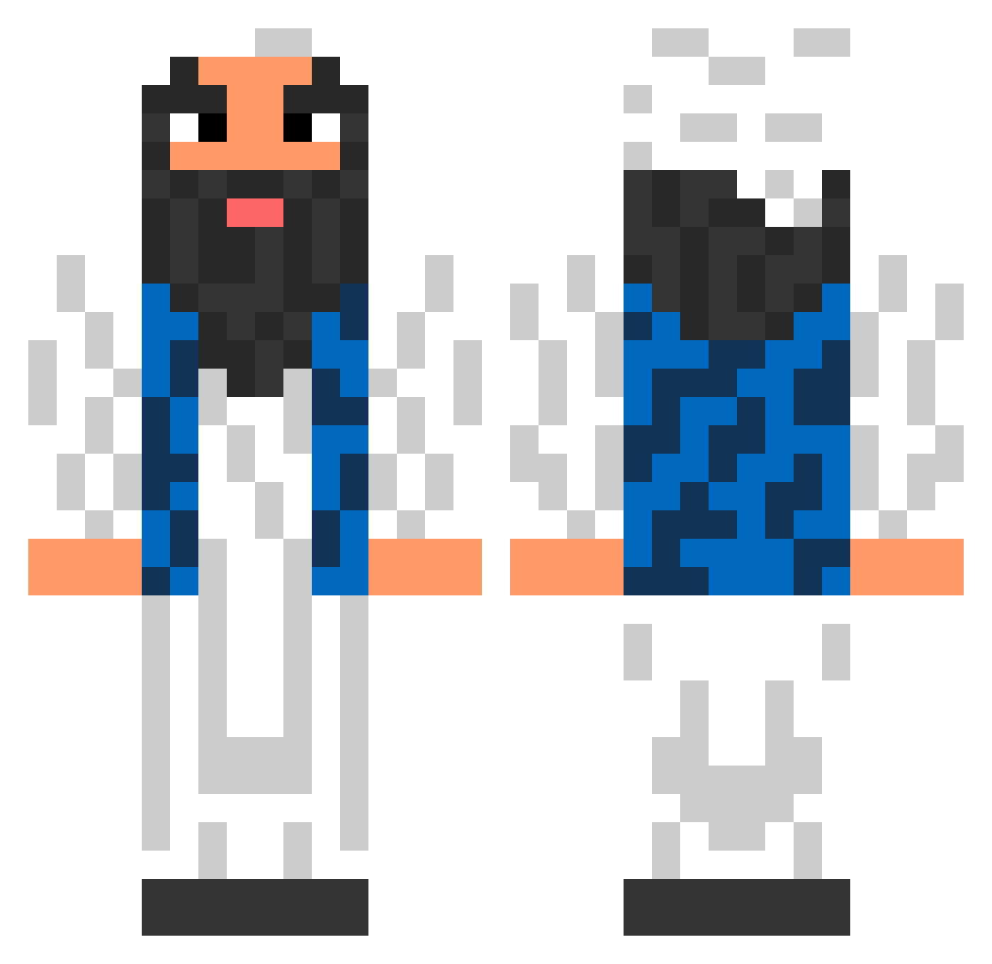 Omnito Minecraft skin, front and back view