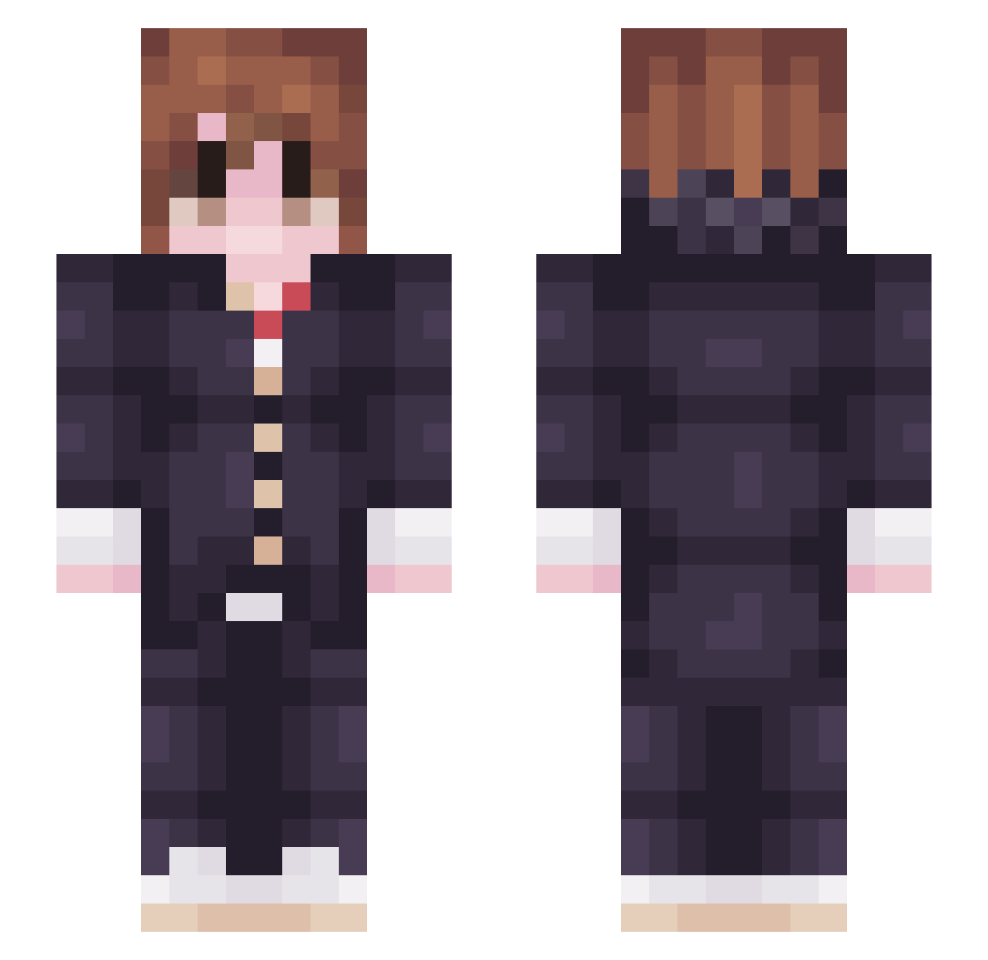 soujie Minecraft skin, front and back view