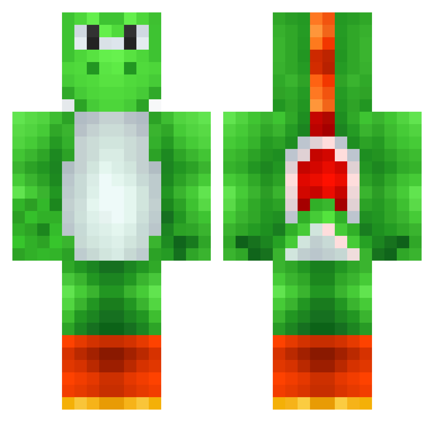 H4mpter Minecraft skin, front and back view