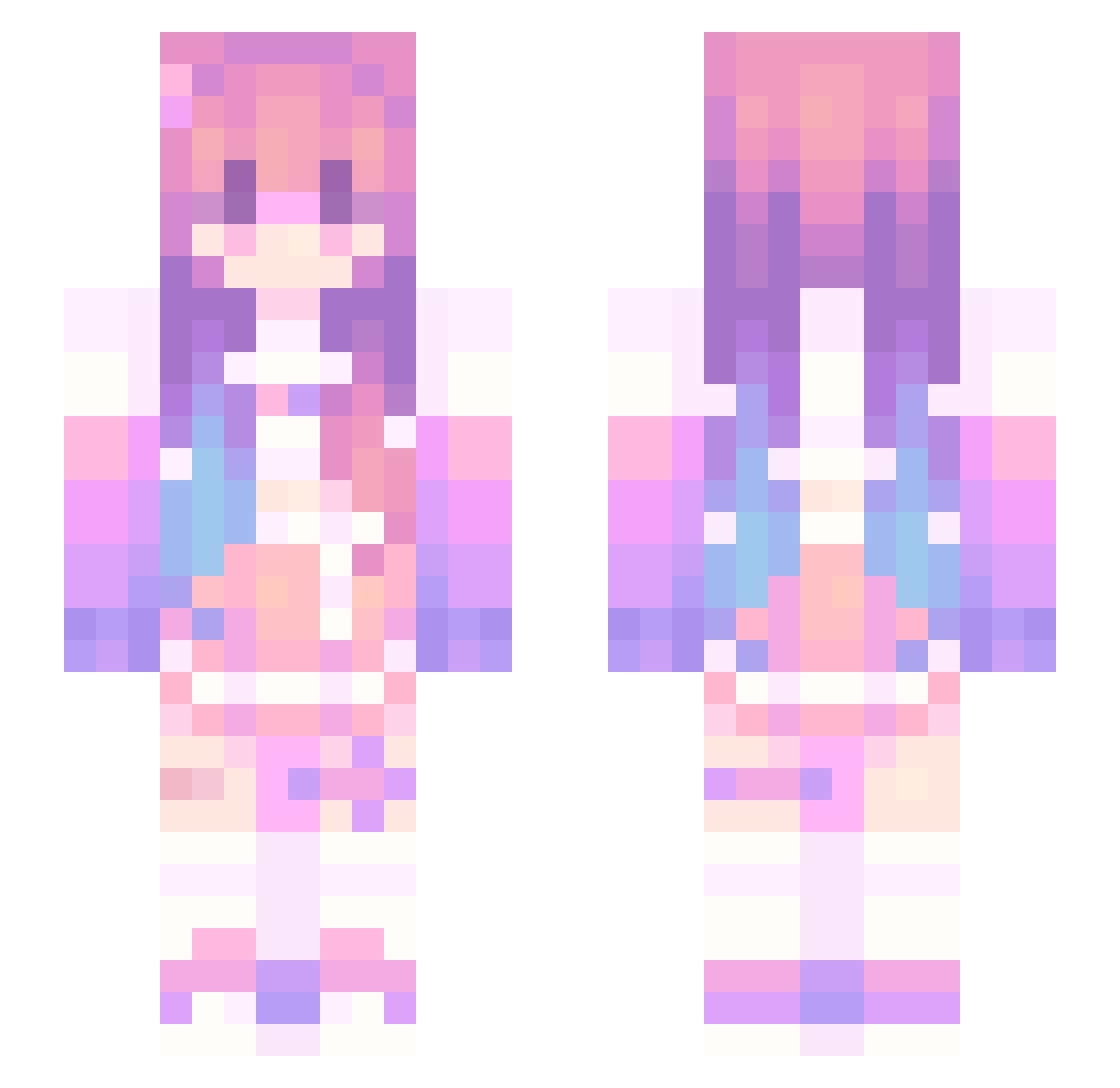 Tomino_228 Minecraft skin, front and back view