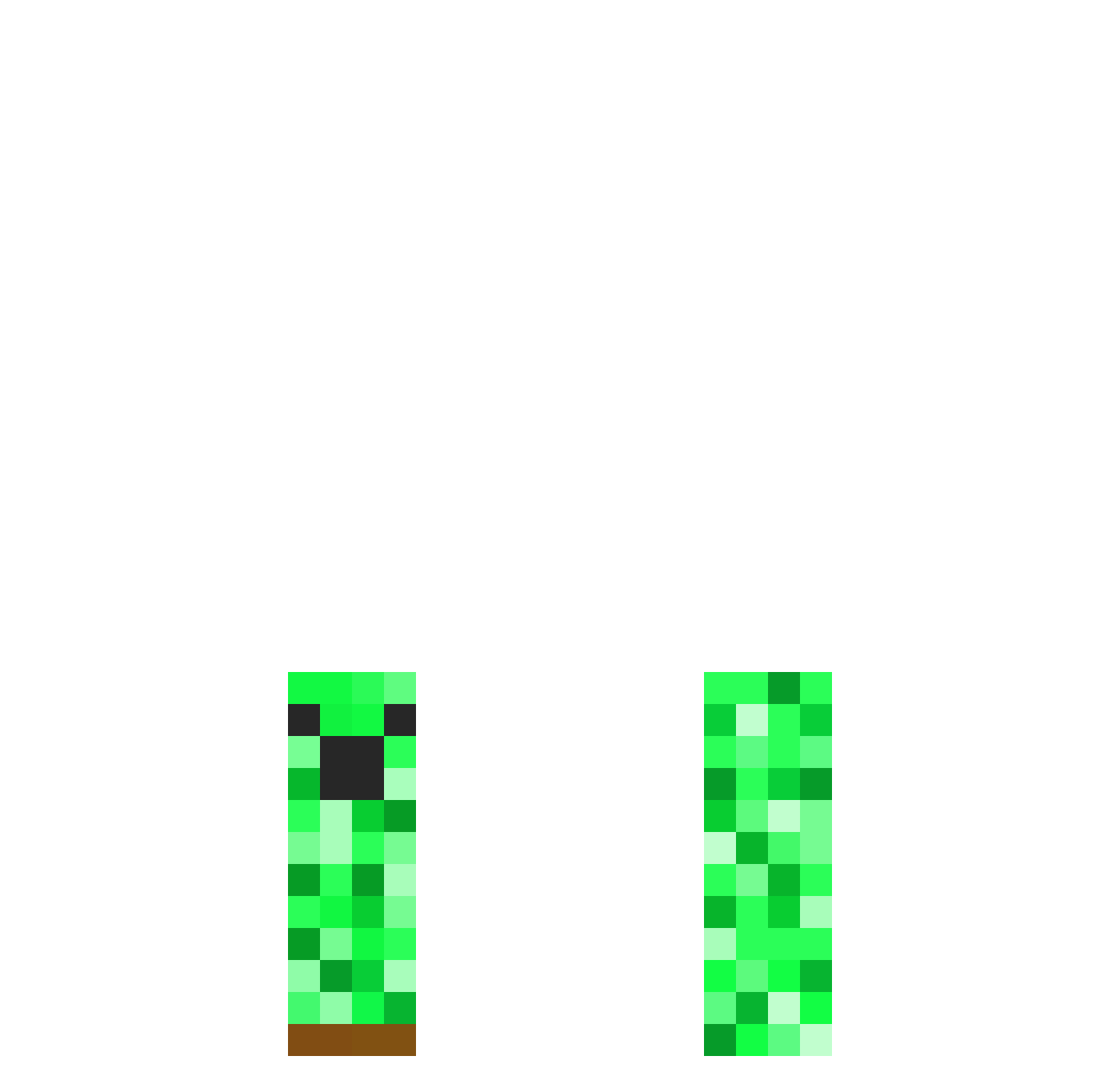 Dexzlade Minecraft skin, front and back view