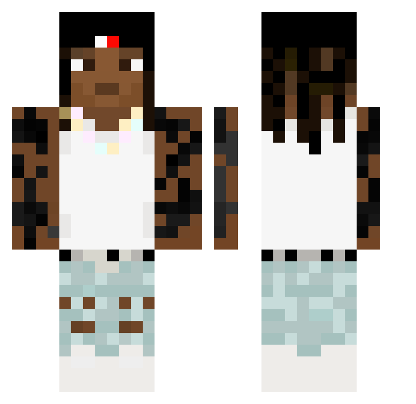 RusinaLoyalty Minecraft skin, front and back view