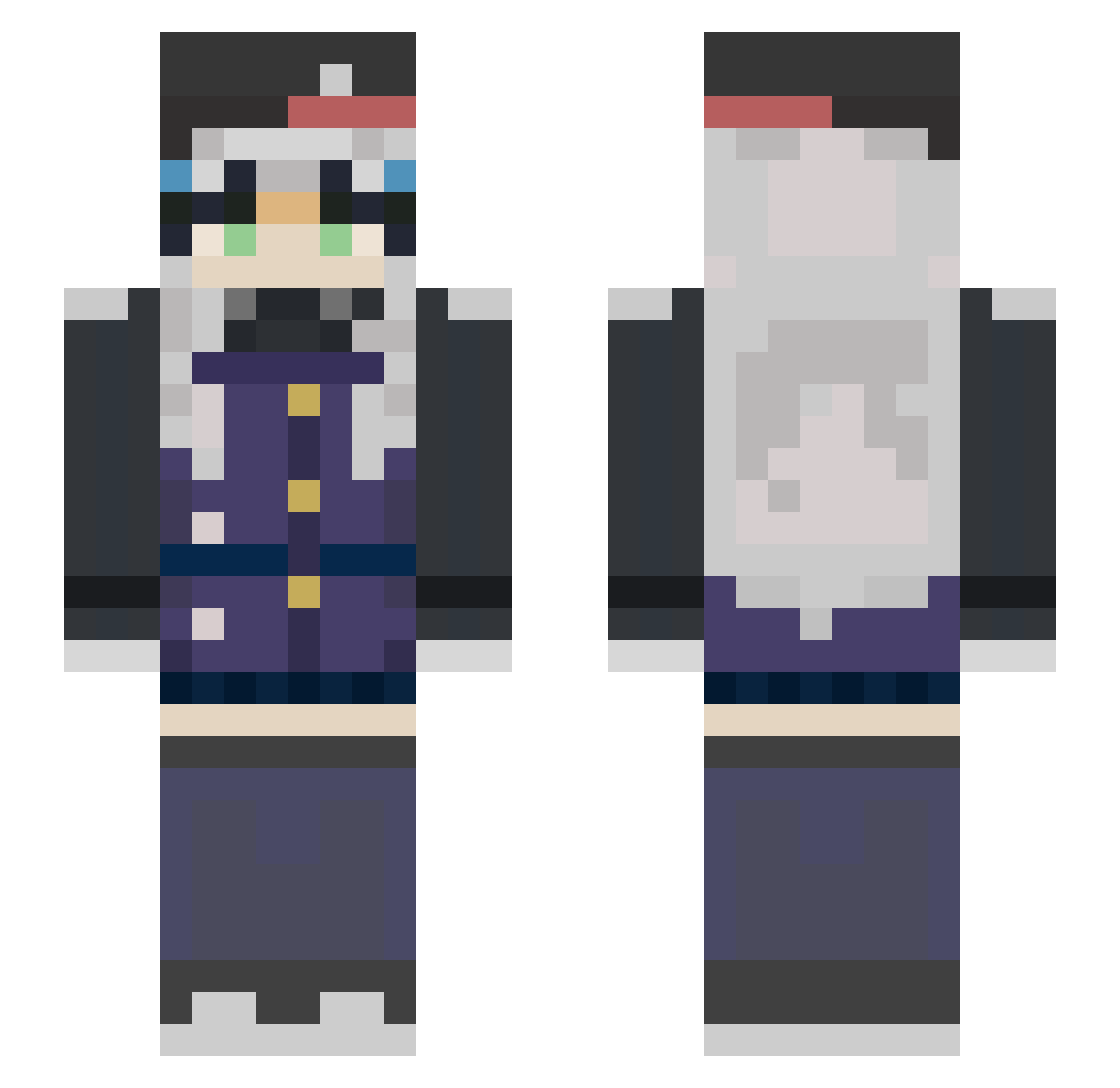 Symaris Minecraft skin, front and back view