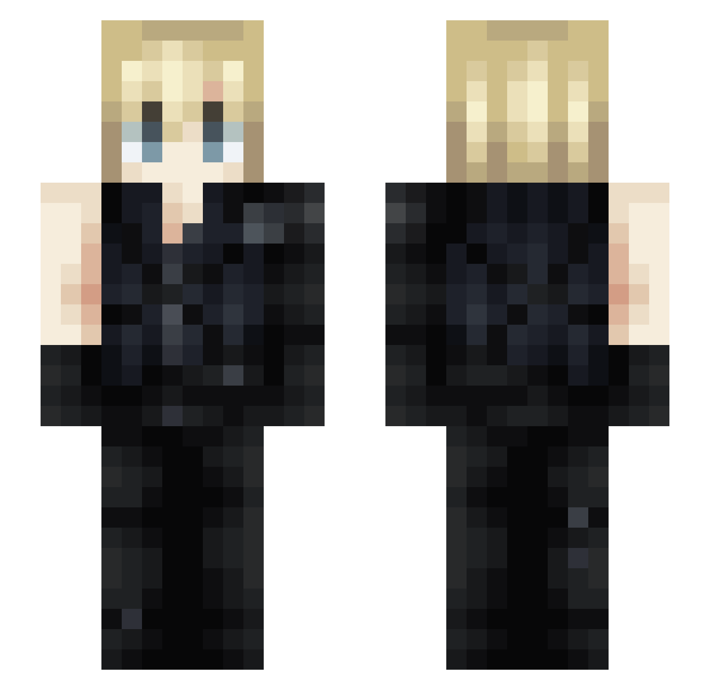 Tifalover1 Minecraft skin, front and back view