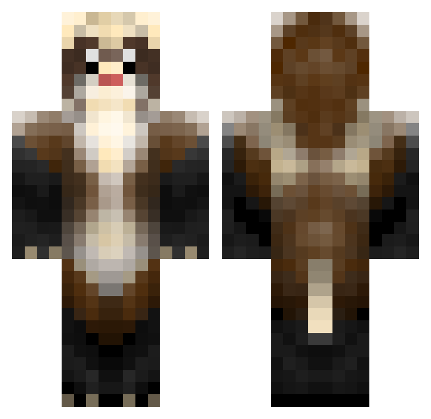 DokiDokiDesu Minecraft skin, front and back view