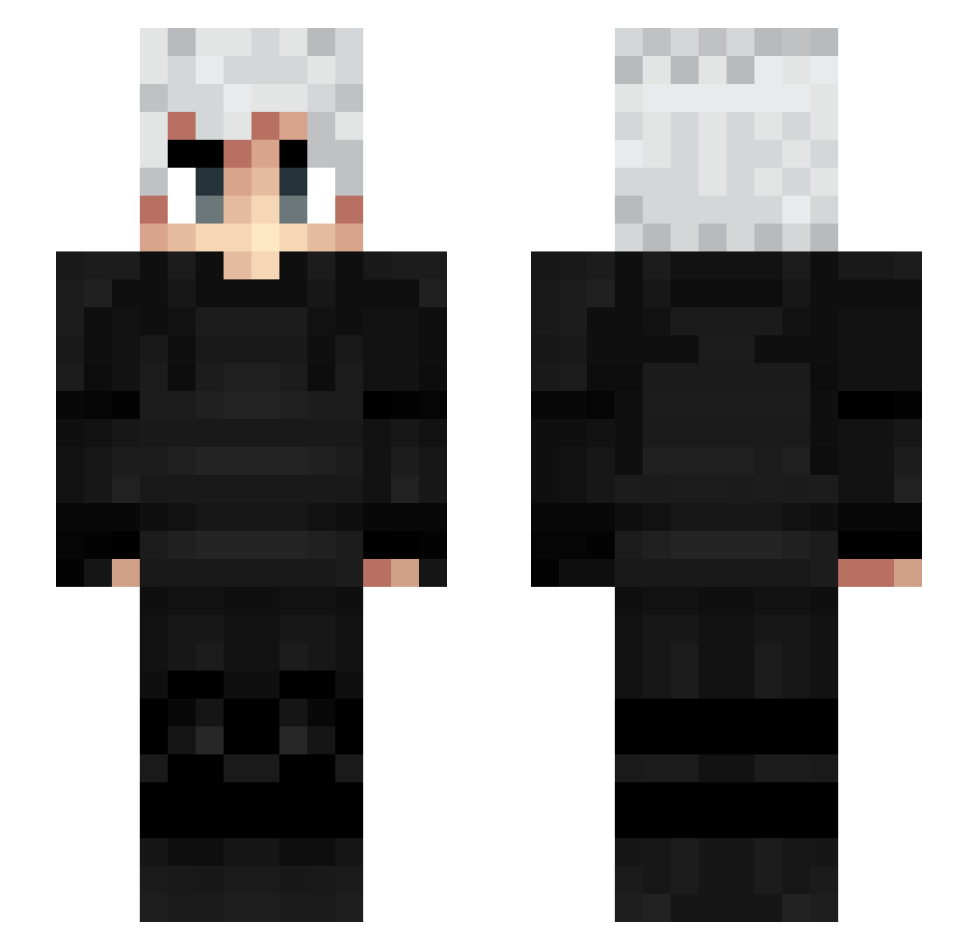 Wipexq Minecraft skin, front and back view
