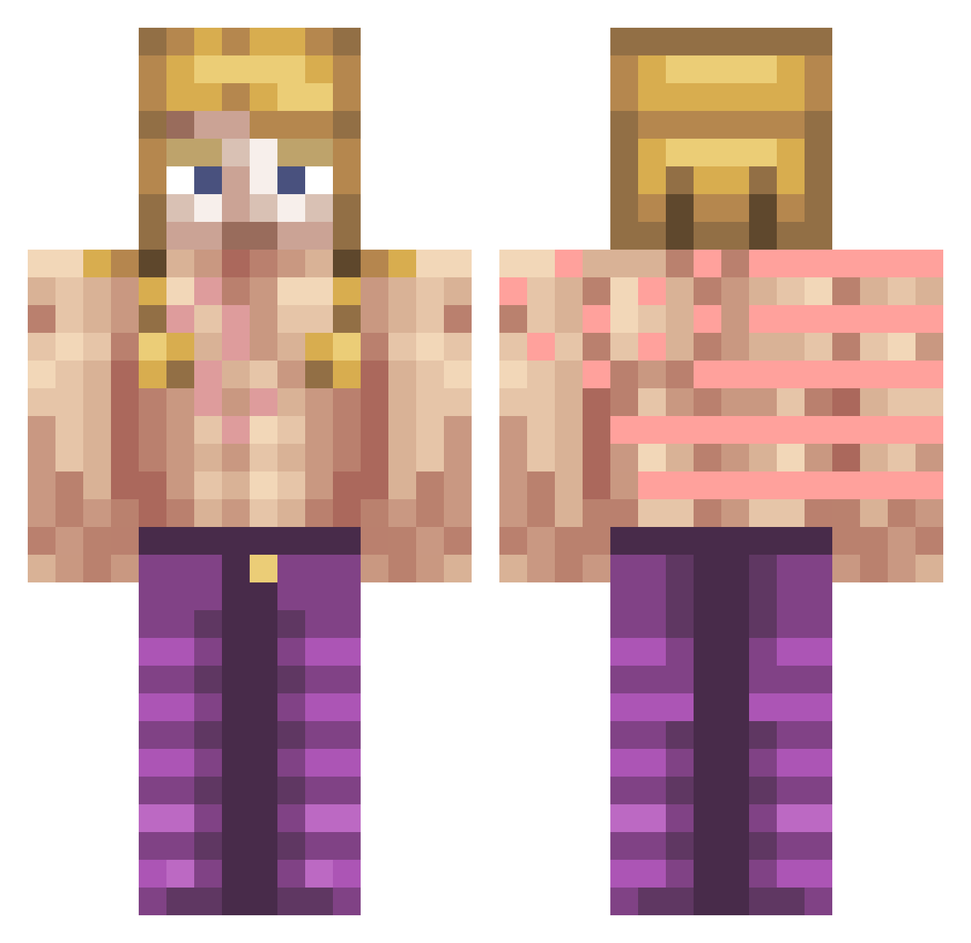 Poisi70 Minecraft skin, front and back view