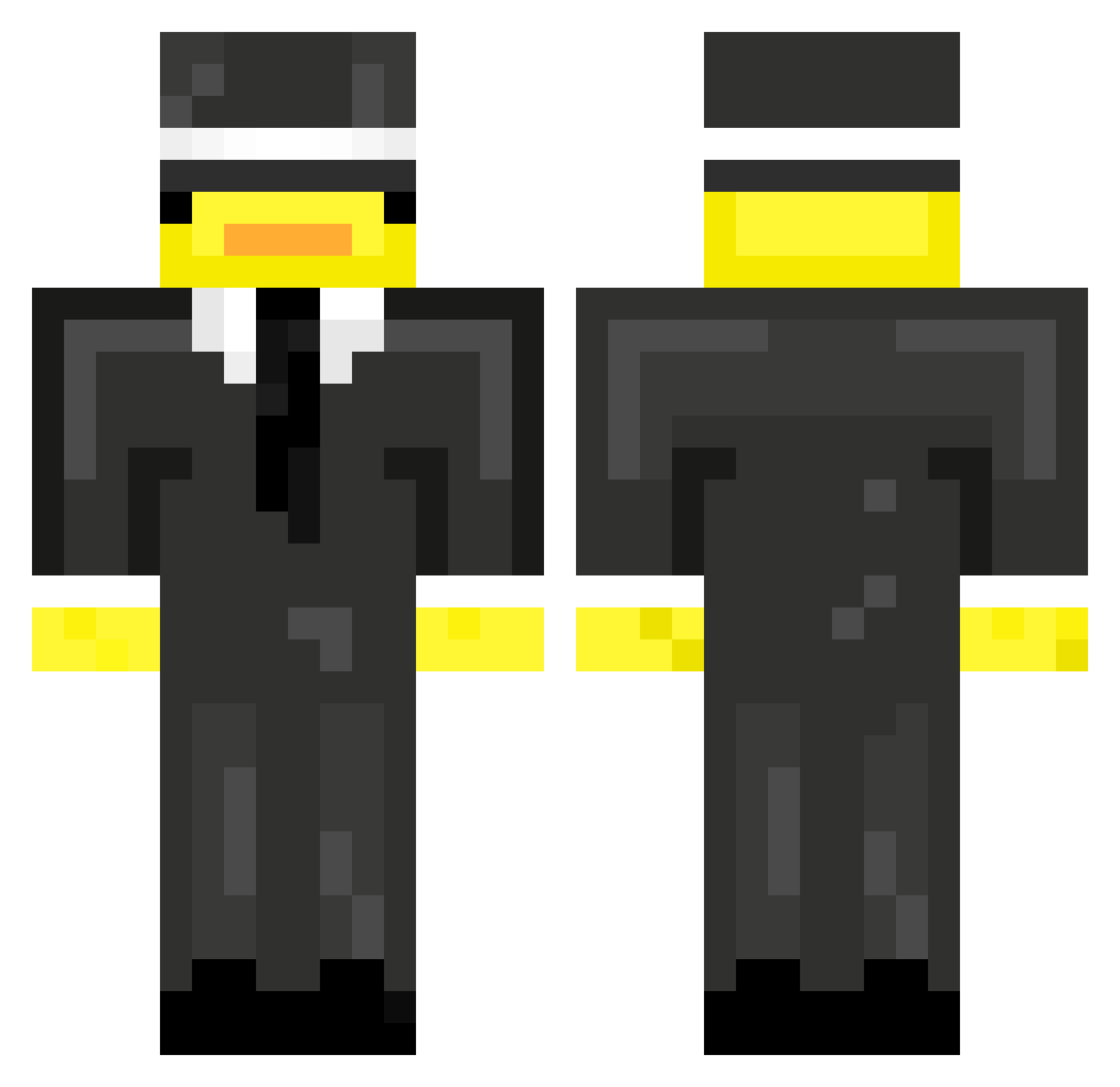 Prizm192 Minecraft skin, front and back view