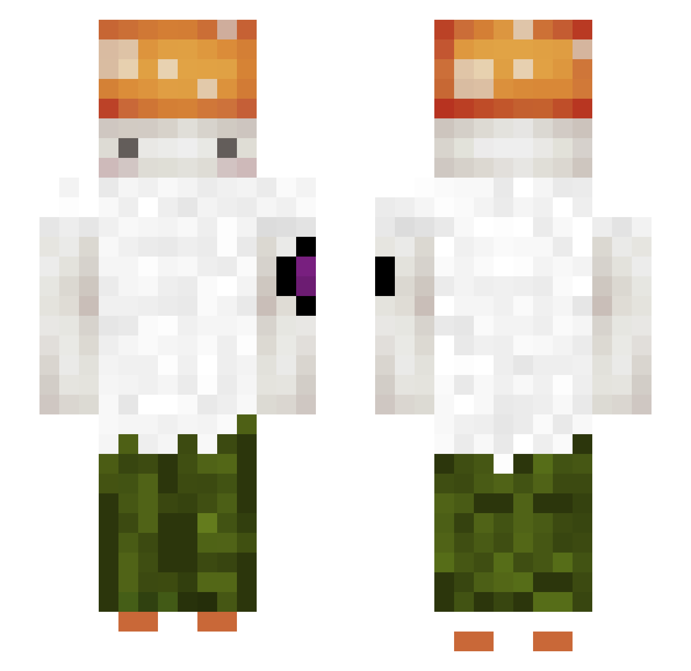Tvveedle Minecraft skin, front and back view