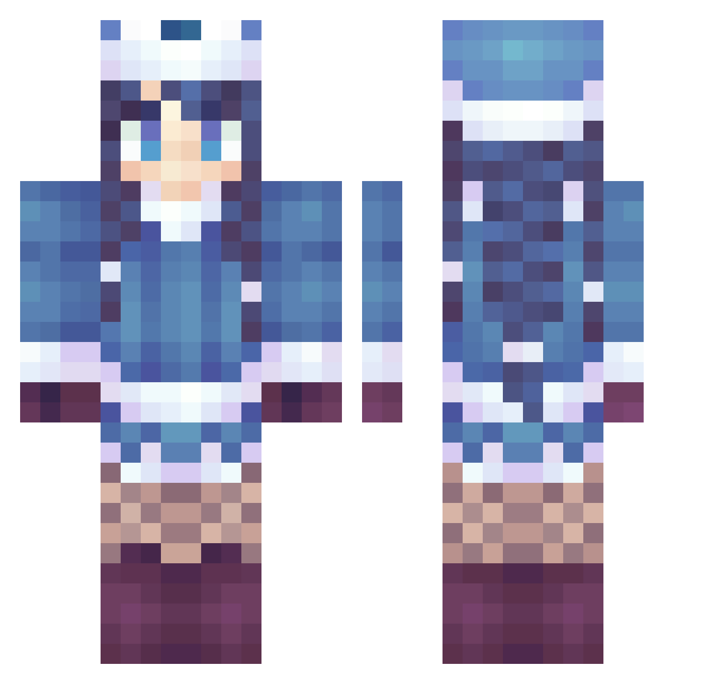 SCATTERR Minecraft skin, front and back view
