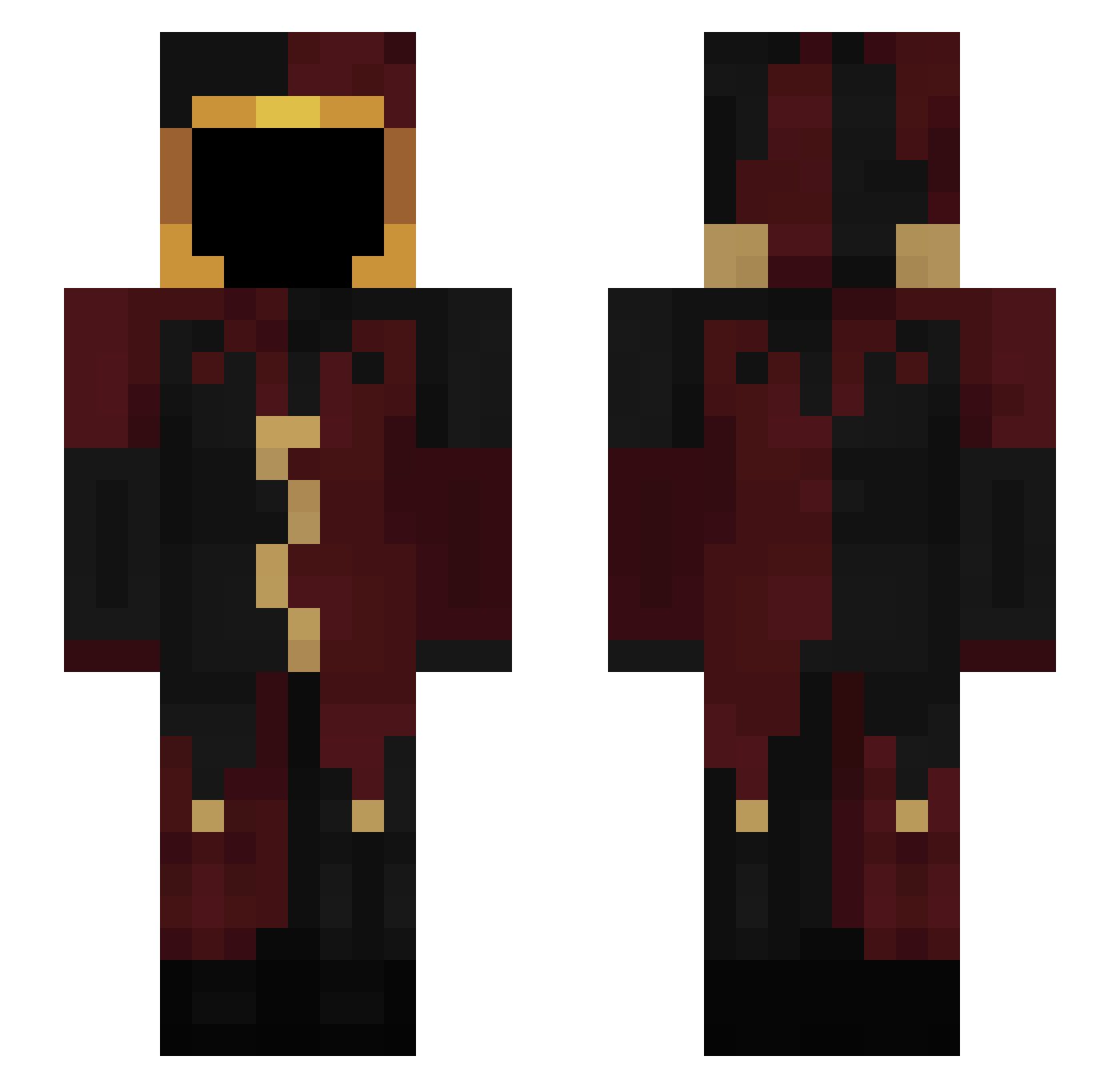 YoDauMa Minecraft skin, front and back view
