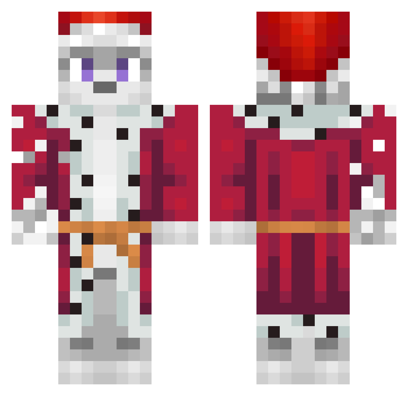SaxyTiger Minecraft skin, front and back view