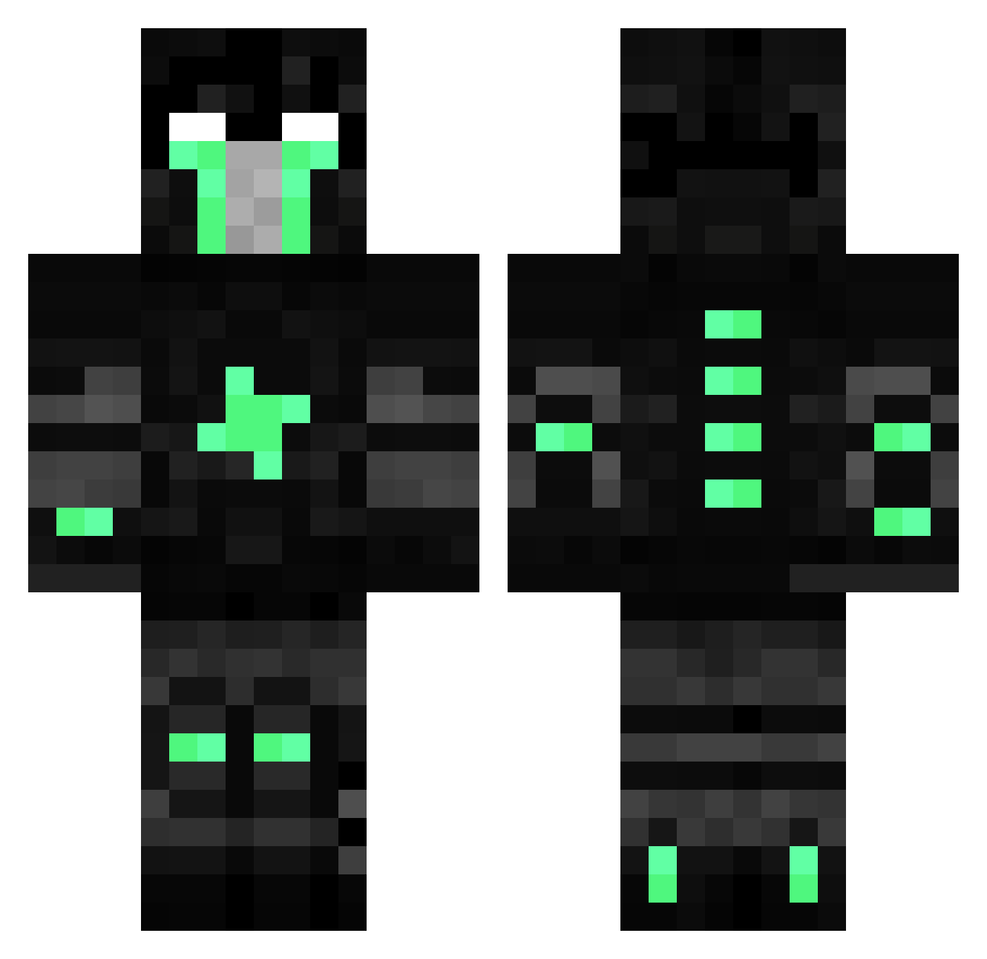 tuziu Minecraft skin, front and back view