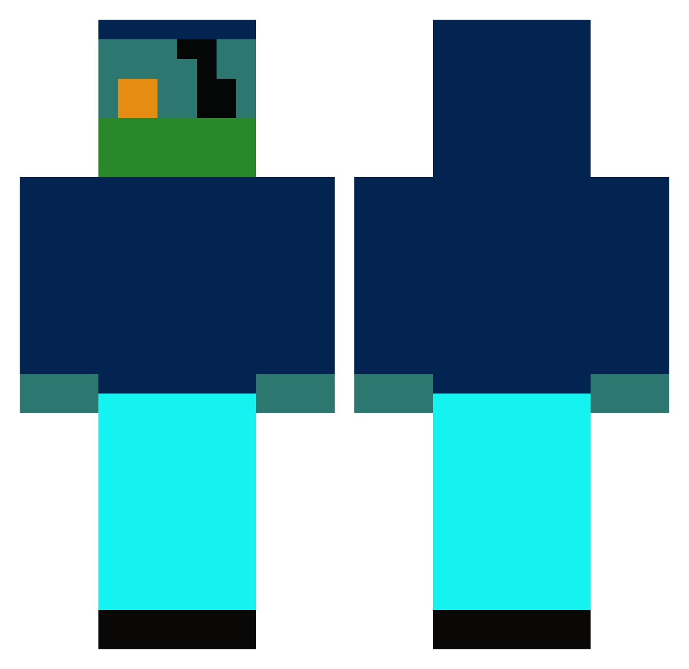 ZnakeY Minecraft skin, front and back view