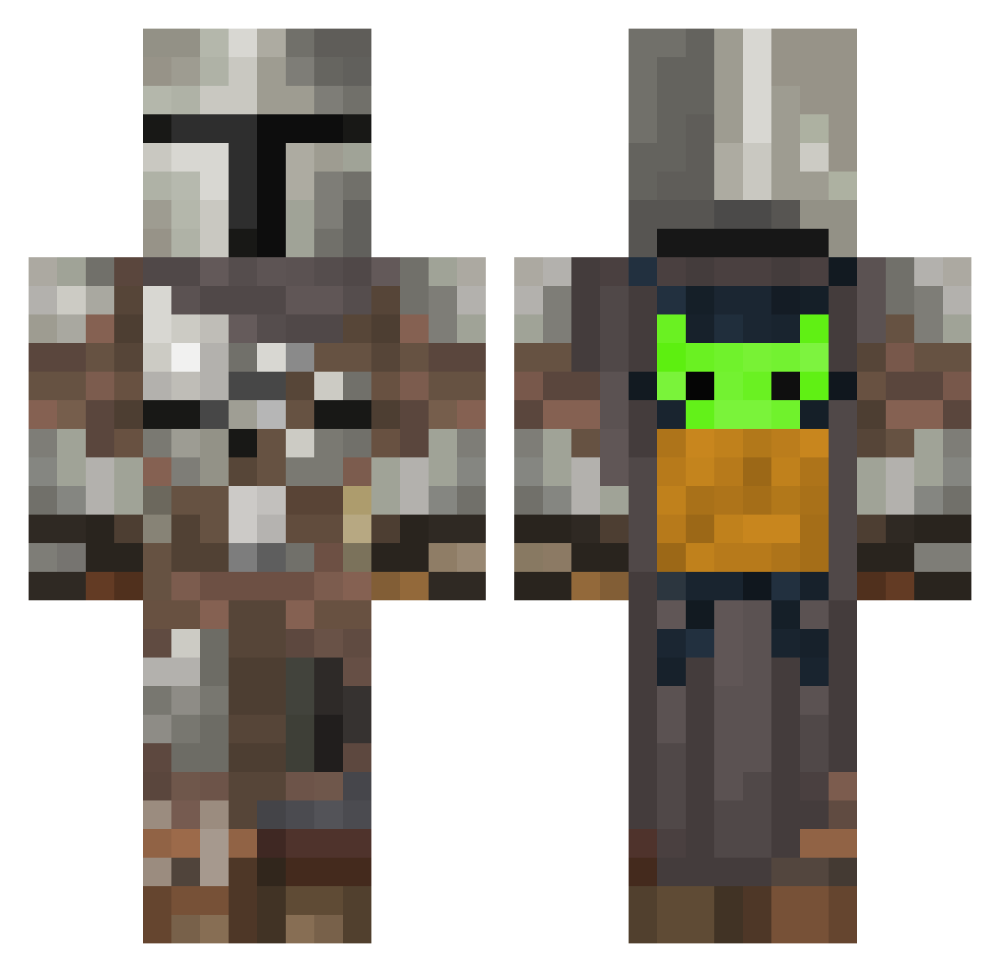 derekmrda Minecraft skin, front and back view