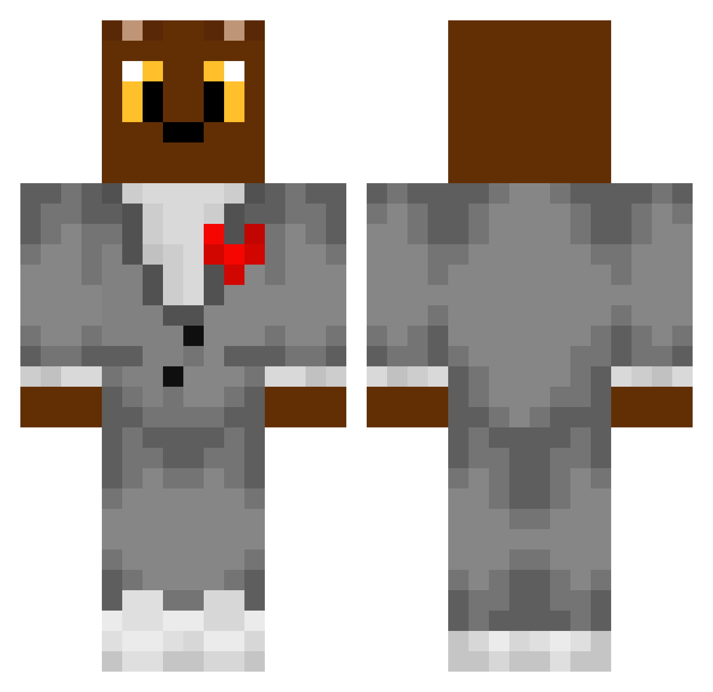 pyteks Minecraft skin, front and back view