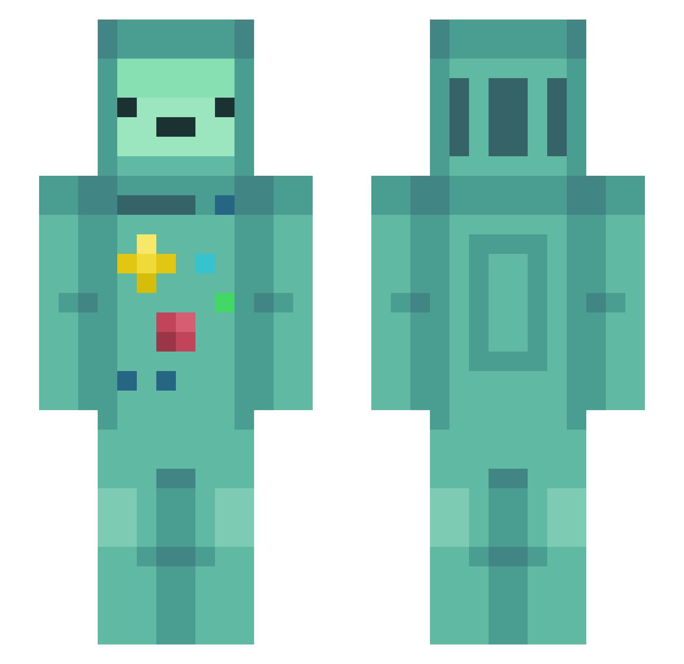 deldy Minecraft skin, front and back view