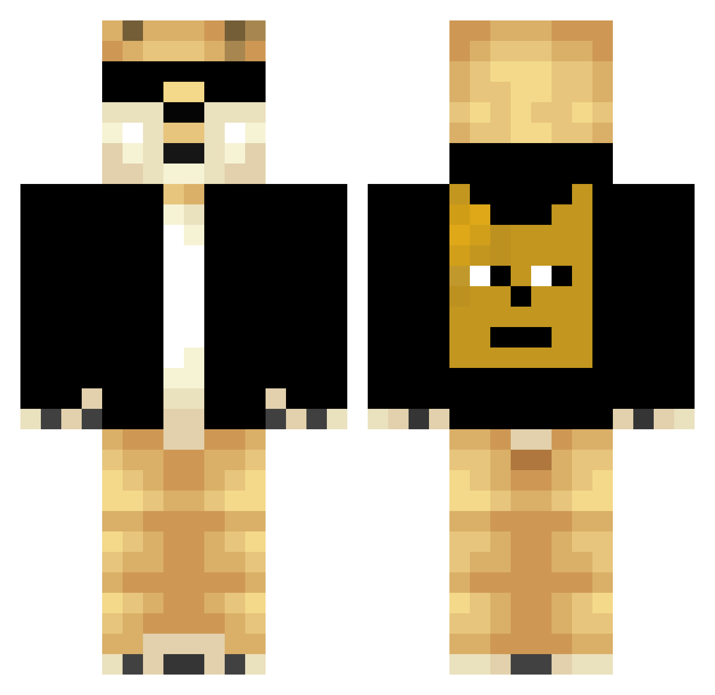 Rafayo Minecraft skin, front and back view