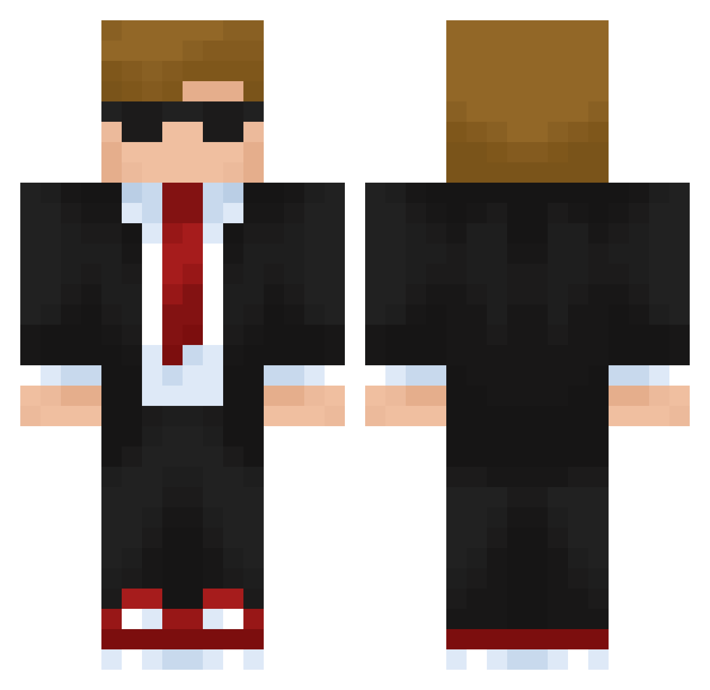 dinnerbone365 Minecraft skin, front and back view