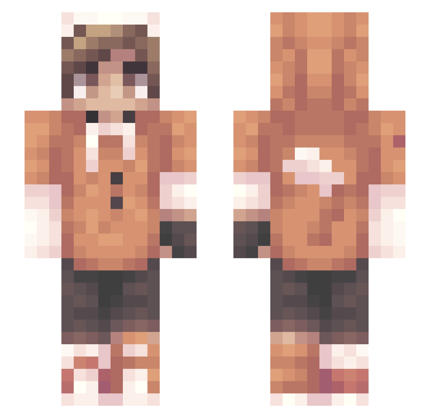 Dustinn20 Minecraft skin, front and back view