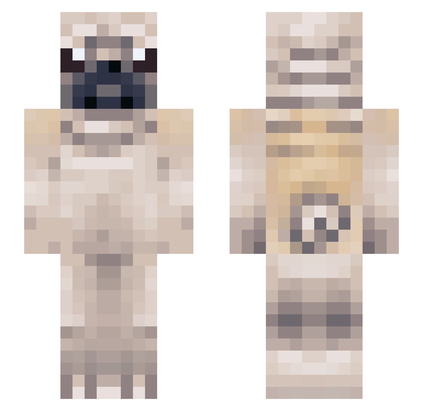 AcneChrist Minecraft skin, front and back view