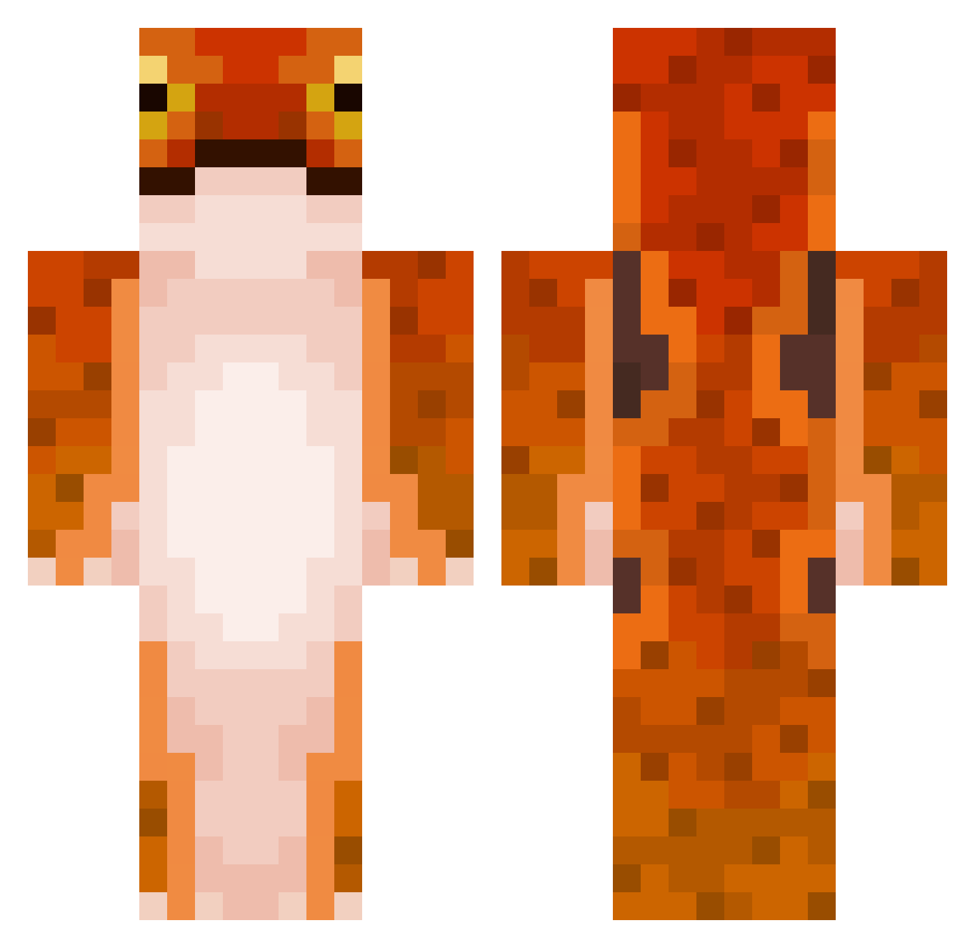 smushedtomato Minecraft skin, front and back view