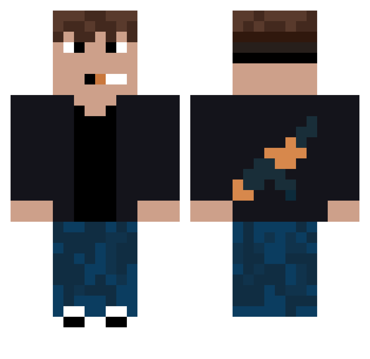 Uliczny_Grajek Minecraft skin, front and back view