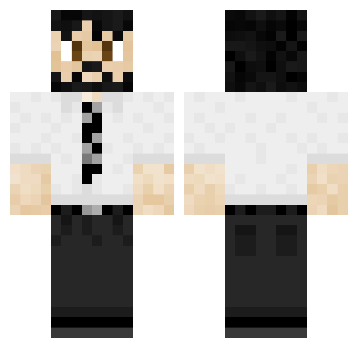 T3mPoWP Minecraft skin, front and back view