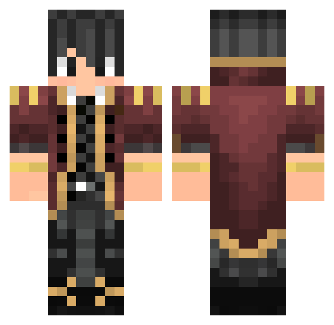 DrDragol Minecraft skin, front and back view