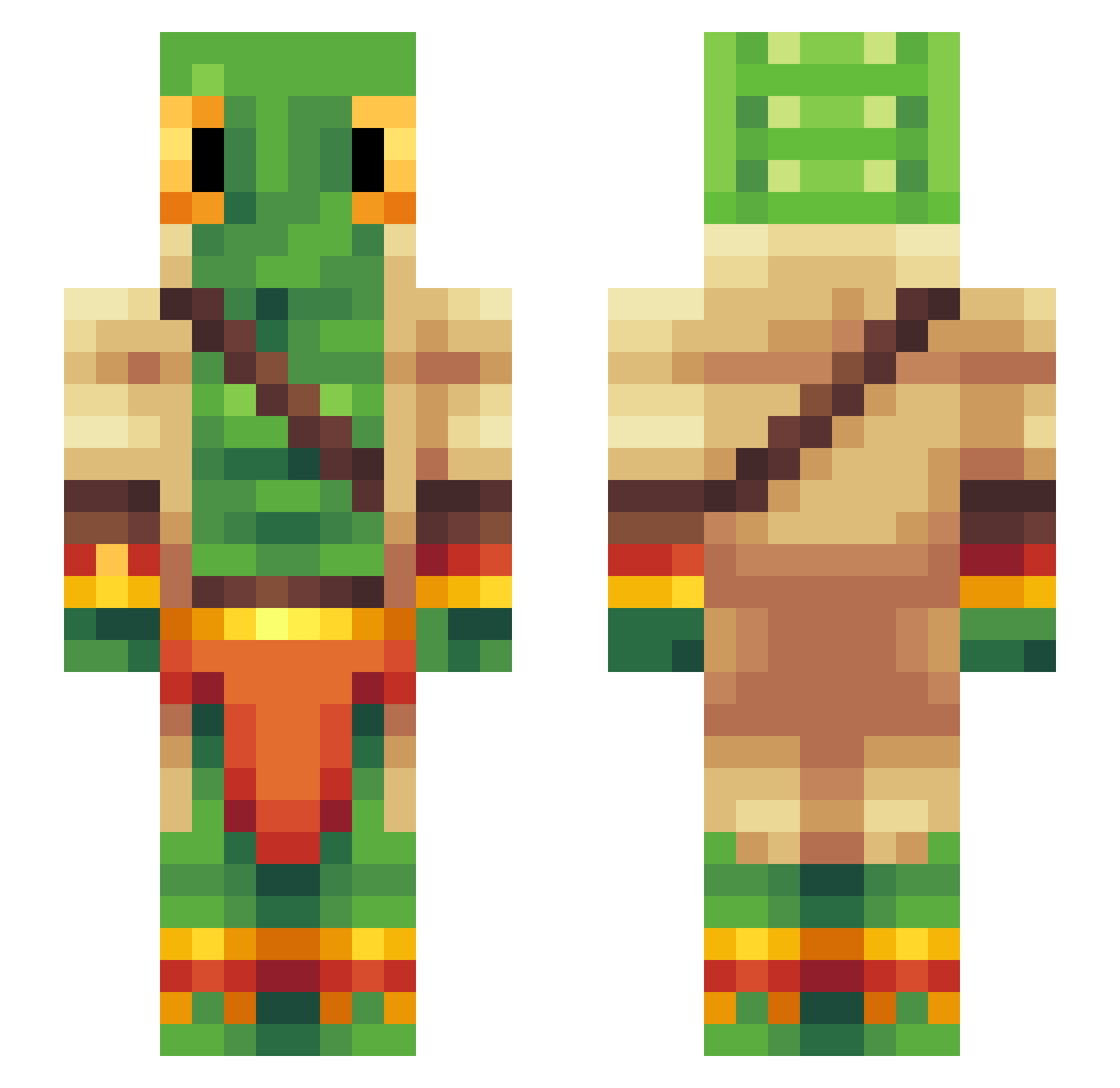 MoriartyJM Minecraft skin, front and back view